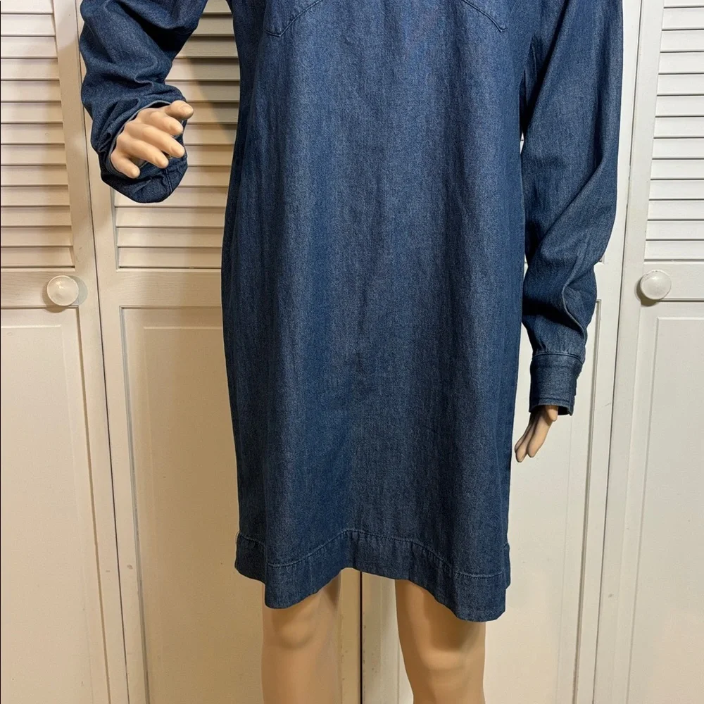 The Normal Brand Lightweight Denim Mariner Dress in Dark Indigo Medium